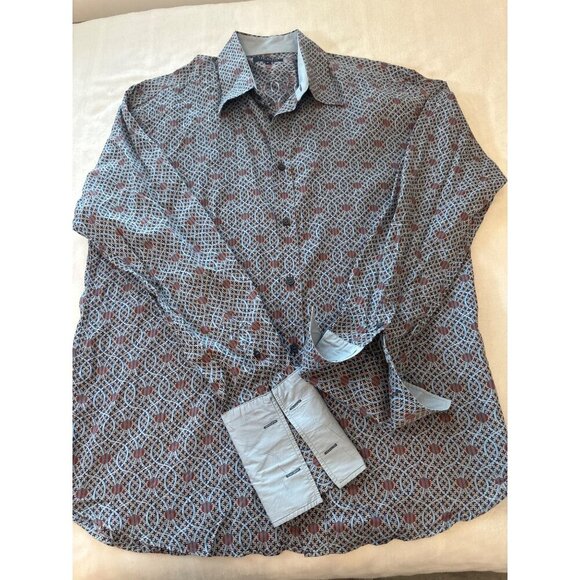 Ted Baker London Mens Geometric Pattern Long Sleeve Button-Up Shirt Size 5 (XL) - Picture 10 of 10